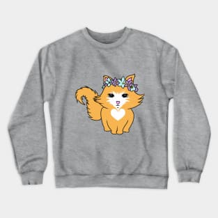 flower cat Crewneck Sweatshirt